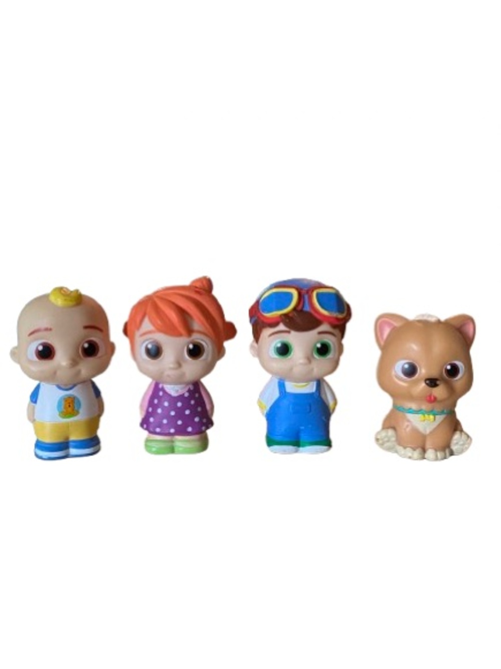 CoComelon Lot Of 4 Plastic Figures Jazwares JJ Tom Tom Yoyo Bingo 2022 Moonbug
